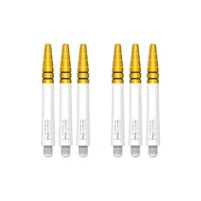 Immagine di RED DRAGON Nitrotech steli per Freccette intermedi Bianchi e Dorati, 2 Set Confezione (6 in Totale)