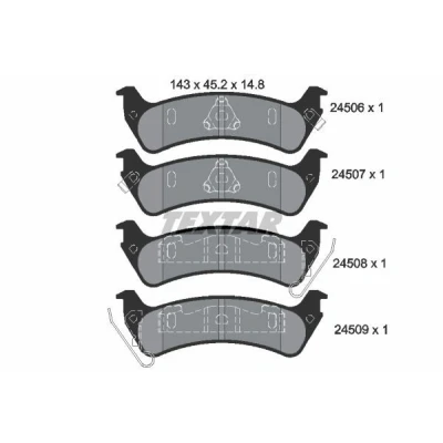 Immagine di TEXTAR 2450601 Kit pastiglie freno con segnalatore acustico usura JEEP: Grand Cherokee I