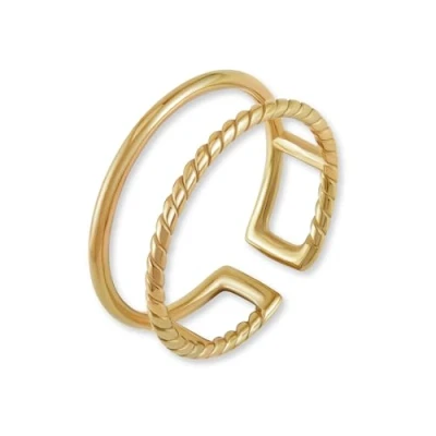Immagine di GD GOOD.designs anello d&#039;oro da donna regolabile in acciaio inossidabile impermeabile doppio aperto incl. confezione regalo