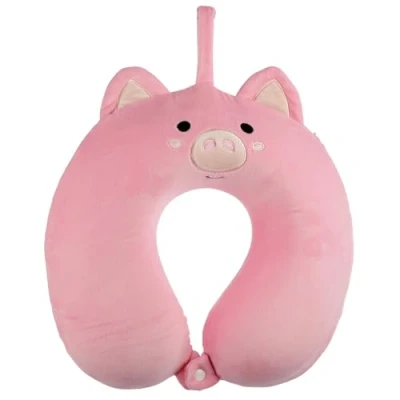 Immagine di Puckator Cuscino da Viaggio in Memory Foam e Peluche Relaxeazzz Maiale Animali Dolci
