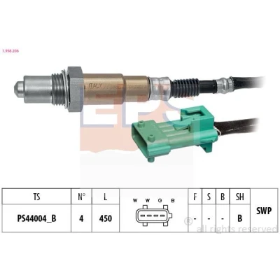 Immagine di EPS 1.998.206 Sonda lambda Made in Italy OE Equivalent riscaldato, planare, Filettatura prelubrificata PEUGEOT: 208 I Hatchback, 3008