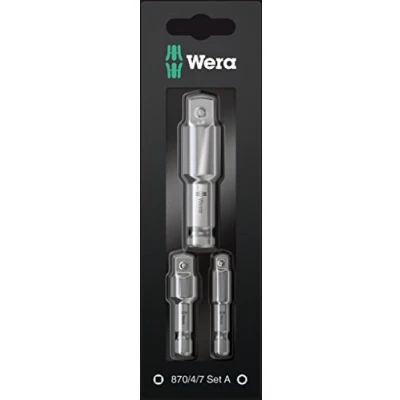 Immagine di Wera 870/4/7 Set A 05073200001 KIT raccordi per bussole Impronta (cacciavite) 1/4 (6.3 mm) Forza mm), 1/2 (12.5 3/8 (10 1