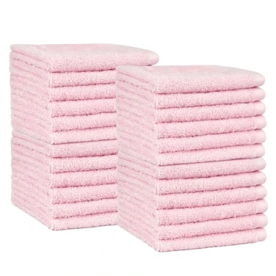 Immagine di Amazon Basics asciugamano per il viso in cotone, confezione da 24, Rosa Petalo, 30 x cm