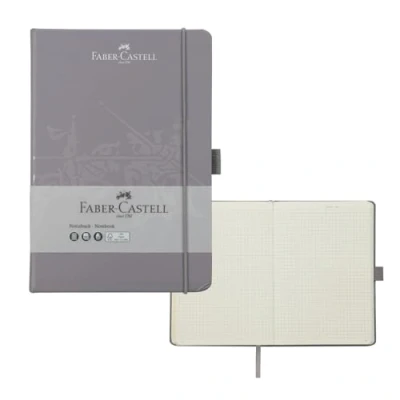 Immagine di Faber Castell 27825 Taccuino DIN A5 grigio dapple, a scacchi, 100 g/m², 194 pagine carta FSC Mix, 145 x 210 mm