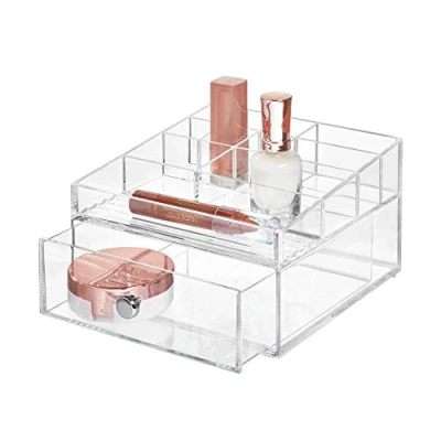 Immagine di iDesign Drawers Cassettiera porta occhiali, Espositore occhiali impilabile con 3 cassetti, Portaocchiali per da vista o sole, Plastica trasparente