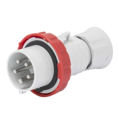 Immagine di GEWISS GW60031H Spina Mobile Diritta Hp, IP66/IP67/IP68/IP69, 3P+N+T 16A 380 415V 50/60Hz, Rosso, 6H, Cablaggio a Vite