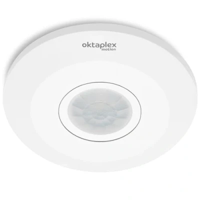Immagine di Oktaplex Ina Rilevatore di movimento interno 360 gradi, portata 8 m, adatto a LED, bianco, 230 V, con sensore crepuscolare