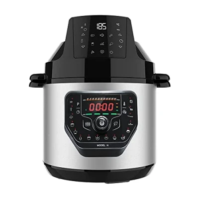Immagine di Cecotec Pentola programmabile con testa friggitrice ad aria GM H Fry. Robot da cucina multifunzione, 6 litri capacità, coperchio avanzato, 24h, temperatura regolabile, 02035