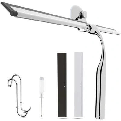 Immagine di Wunset Lavavetri da doccia di alta qualità, per vetri e specchi, efficiente, casa ufficio, durevole, senza striature facile usare (35 CM, Argento)