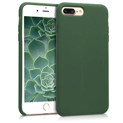 Immagine di kwmobile Cover per Apple iPhone 7 Plus/iPhone 8 Plus Custodia Back Case Smartphone in Silicone TPU Protezione Gommata verde scuro
