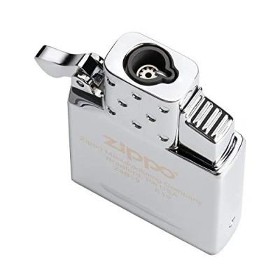 Immagine di Zippo, Inserto per accendino ricaricabile con butano, sigari, sigarette e candele, custodia fiamma regolabile, pipe a tabacco colore argento