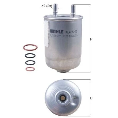 Immagine di MAHLE ORIGINAL KL 485/15D Filtro Carburante per condotti/circuiti 10 10,0 RENAULT: MEGANE CC, 3 Coupe