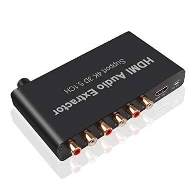 Immagine di Decodificatore Audio HDMI, Digitale 4K HDMI 5.1, Splitter, Convertitore, Decodifica Coassiale per Convertitore Analogico Amplificatore RCA AC3 / Dst