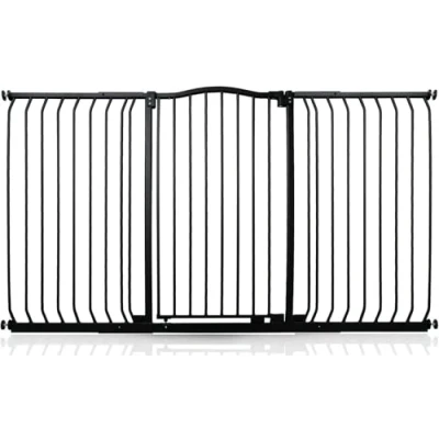 Immagine di Safetots Cancelletto di Sicurezza Extra Alto con Cima Curva, 161cm 170cm, Nero Opaco, 100cm in Altezza, Montaggio a Pressione per Scale,Barriera