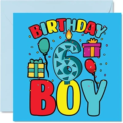 Immagine di biglietto di auguri 6 compleanno ragazzo anni lui 145mm figlio fratello nipote