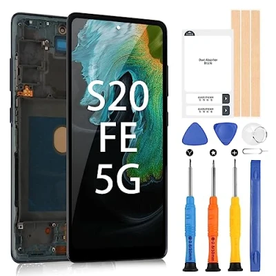 Immagine di ARSSLY LCD Schermo per Samsung Galaxy S20 Fe/Galaxy Fe 5G 6,5&quot; Display Digitizer Touch Ricambio Assembly con Strumenti(Nero Cornice)