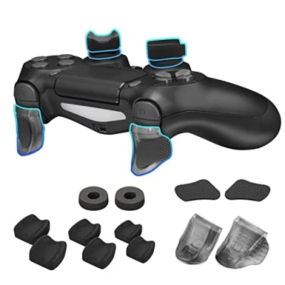 Immagine di NiTHO FPS Gaming Kit per Controller PS4, Include Anelli di Precisione, Estensioni dei Trigger, Adesivi 3 Misure Copri Levette Analogiche, Migliora la Precisione il Playstation 4