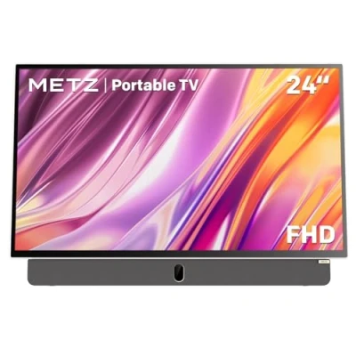 Immagine di Metz Monitor Portatile, MPE7002Z, 24, Batteria Incorporata, Ricarica Auto 12V e Power Bank, Anti glare, LED, FHD Smart, HDMI, USB, Bluetooth, Wifi 5, Grigio