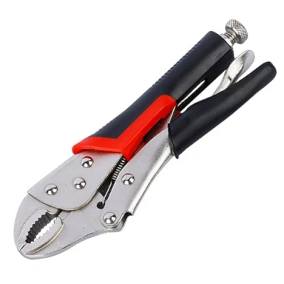 Immagine di pinze di bloccaggio per talpe, resistenti, regolabili, tipo C, con ganascia curva, autobloccanti, condutture elettriche, manutenzione auto, nero e rosso (125 mm)