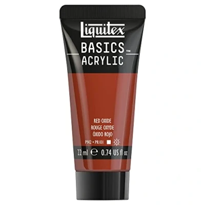 Immagine di LIQUITEX 8870482​ Basics, Pittura Acrilica, Pigmenti per Artisti Monopigmentati, Resistente alla Luce, Durevole nel Tempo, Finitura Satinata, Tubetti da 22 ml, Rosso di Marte