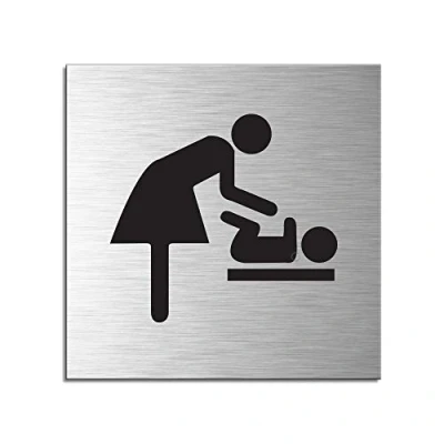 Immagine di Targa autoadesivo in alluminio I Fasciatoio/Sala di Bebè 120x120 mm no.17161 S