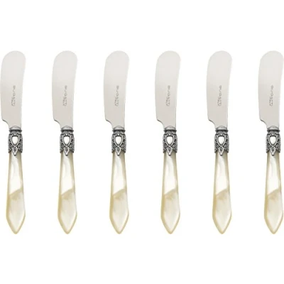Immagine di Bugatti oxbam n3232 Oxford Set di Posate, 6 coltelli per spalmare in Acciaio/ABS Colore: Avorio 21 x 18 3 cm