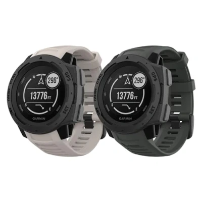Immagine di MoKo 2 Pezzi Cinturino per Smartwatch in Silicone Compatibile con Garmin Instinct/Instinct Solar/Tactical/Instinct Accessori Orologi, Grigio Grafite/Tundra