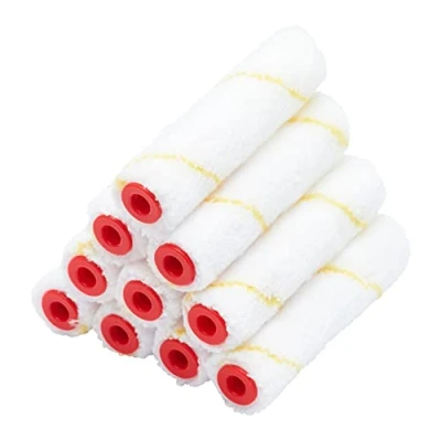 Immagine di ProDec Advance ARRE022 Mini rulli in microfibra a pelo corto, 10 pezzi, per emulsione, lucido, satinato, macchie di legno e vernici, colore: Bianco