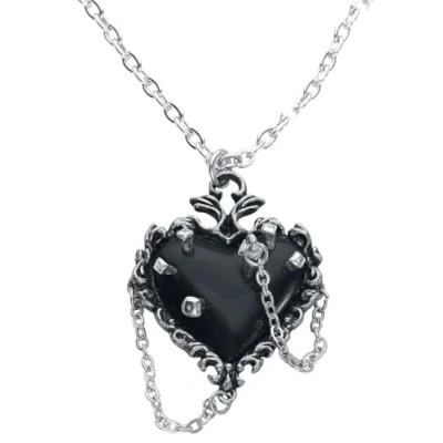 Immagine di Alchemy Gothic Witches Heart Collana da donna, colore: Argento, Peltro