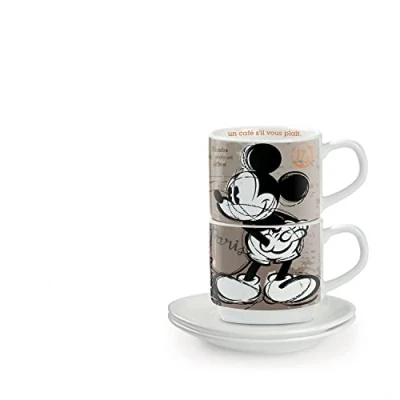 Immagine di Egan PWM02I/PA Set Tazze Caffe, Modello in The City Parigi, Porcellana, Multicolore, Confezione da 2 pezzi