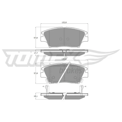 Immagine di TOMEX brakes TX 19 01 Kit pastiglie freno Assale anteriore SSANGYONG: Tivoli SUV, Korando IV XLV SUV