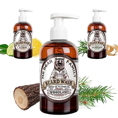 Immagine di Mr Bear Family Beard WASH Shampoo da barba, Uomo, Taglia: 250 ml, Woodland