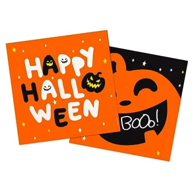 Immagine di Folat 23868 Tovaglioli BoOo 33 x cm 20 pezzi Decorazioni Di Halloween Con Zucche, Teschi, Pipistrelli, Fantasmi, Ragni, Multicolore