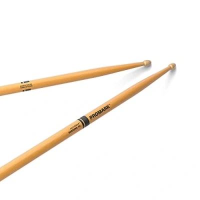 Immagine di ProMark Bacchette Batteria Rebound 5A Drum Sticks ActiveGrip Diventa più aderente con il sudore delle mani Finitura Active Grip, Punta di ghianda, Legno hickory 1 Coppia