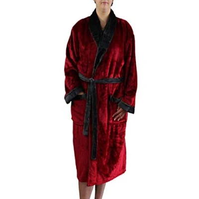 Immagine di Gözze Accappatoio Unisex Con Collo a Scialle, Sensazione di Seta, 100% Microfibra, 330 g/m², Taglia, S Rosso
