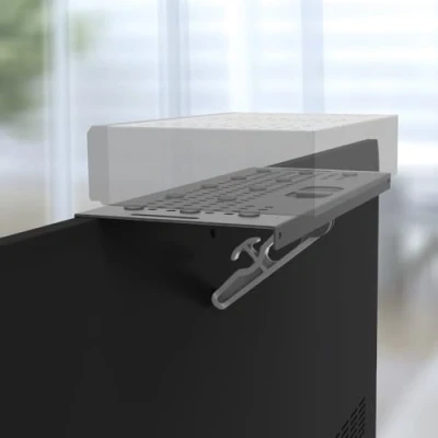 Immagine di Barkan Mensola superiore per TV e monitor, supporto organizer, utilizzato posizionare soundbar/decoder via cavo/altoparlanti/streamer/play station/fotocamera/cornici/telecomando molto