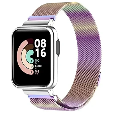 Immagine di Keecuty Cinturino per Xiaomi Mi Watch Lite/Redmi Cinturini Metallo in Acciaio Inossidabile Bracciale, Orologio ​in Maglia Intrecciata Bracciale Uomo e Donna (Viola)