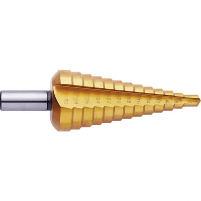 Immagine di Exact 5343 HSS Punta a gradini 4 12 mm TiN Lunghezza totale 80 Alberino 3 facce 1 pz.