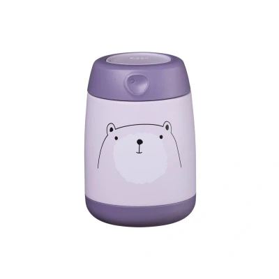 Immagine di b.box Mini barattolo isolato per alimenti, piccolo contenitore snack neonati e bambini, in acciaio inox a doppia parete, mantiene il cibo freddo 6 ore, caldo 4 (Bear Hugs, 200 ml)
