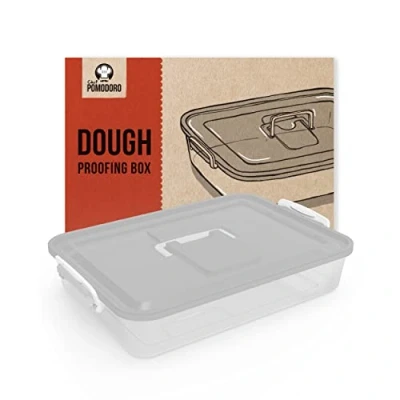 Immagine di Chef Pomodoro Contenitore per Lievitazione Pizza, Cassetta Set Pizza Accessori da Pizzeria, (Grigio, 35,6 x 27,9 cm)