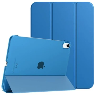 Immagine di TiMOVO Cover Custodia Compatibile con iPad 10 Generazione 10,9&quot; 2022, Retro in PC Rigido Semi Trasparente, Funzione di Auto Sveglia/Sonno, Blu Genziana