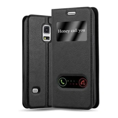 Immagine di Cadorabo Custodia Libro per Samsung Galaxy S5 / NEO in NERO COMETA con Funzione Stand e Chiusura Magnetica Portafoglio Cover Case Wallet Book Etui Protezione