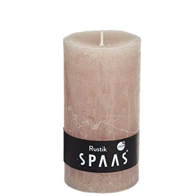 Immagine di Spaas 8 candele rustiche non profumate a colonna, 70/130 mm, ± 60 ore, beige, cera paraffina, D 70 mm x H