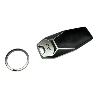 Immagine di Audi collection 3181900603 A3 Portachiavi in Pelle, Nero/Argento,