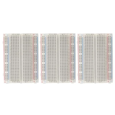 Immagine di MMOBIEL 3pcs PCB Breadboard Prototipo Senza Saldature di Circuito 3x400 Punti Compatibili con DIY Arduino, Raspberry Pi 2/3 / 4/5 Projekte Proto Shield Distribution Blocchi Collegamento