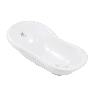 Immagine di keeeper Vaschetta Da Bagno Ergonomica Stars per Bambini, con Tappo, 0 a 12 Mesi circa, 84 cm, Maria, Bianco