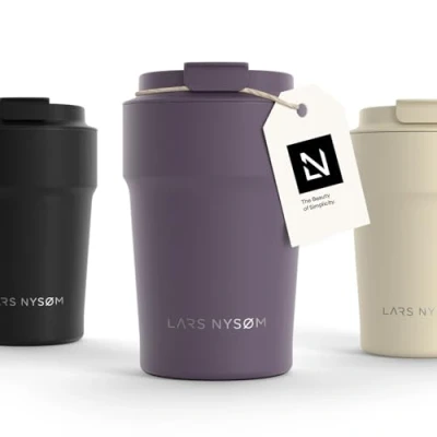 Immagine di LARS NYSØM Tazza Termica per caffè Thermo Coffee Mug to Go 380ml da Viaggio Senza BPA 0,38 Litri con Isolamento In Acciaio Inox e Tenuta stagna tè (Deep Purple, 380ml)