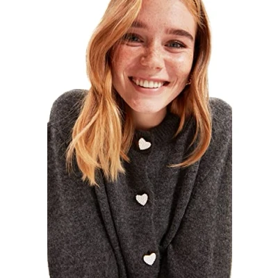 Immagine di Trendyol Cardigan da Donna Aderente con Colletto Quadrato Standard Maglione, Blu, S (Pacco 2)