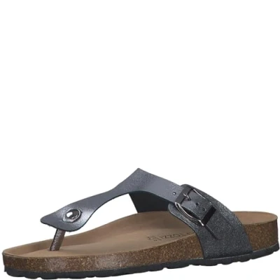 Immagine di MARCO TOZZI Ciabattine Donna Infradito in Pelle, Metallico (Steel), 36 EU