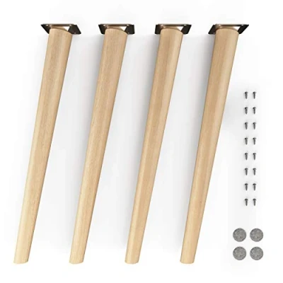 Immagine di gambe per mobili in legno sossai® Clif Round Finitura ad olio Altezza: 45 cm HMF2 rotondo, conico (design inclinato) Materiale: massello (faggio) sedie, tavoli, armadi